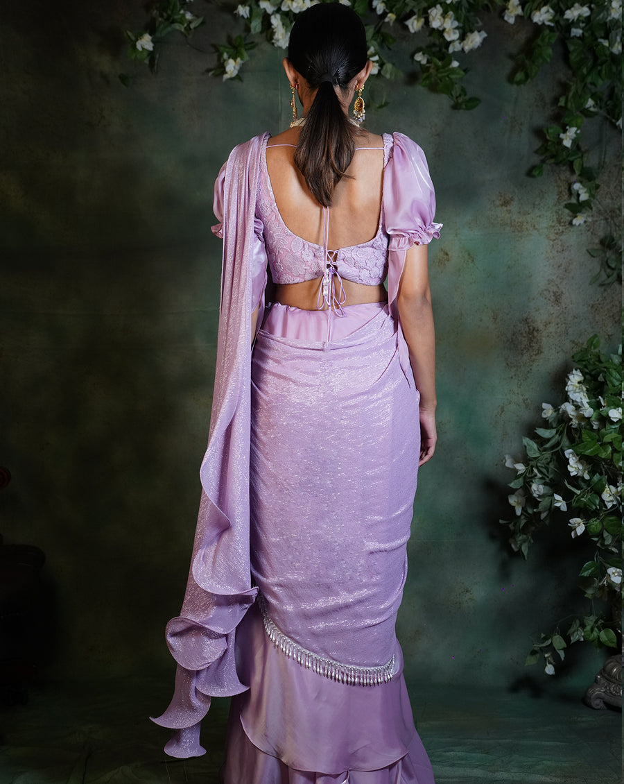 The Lilac Ruffle Sari