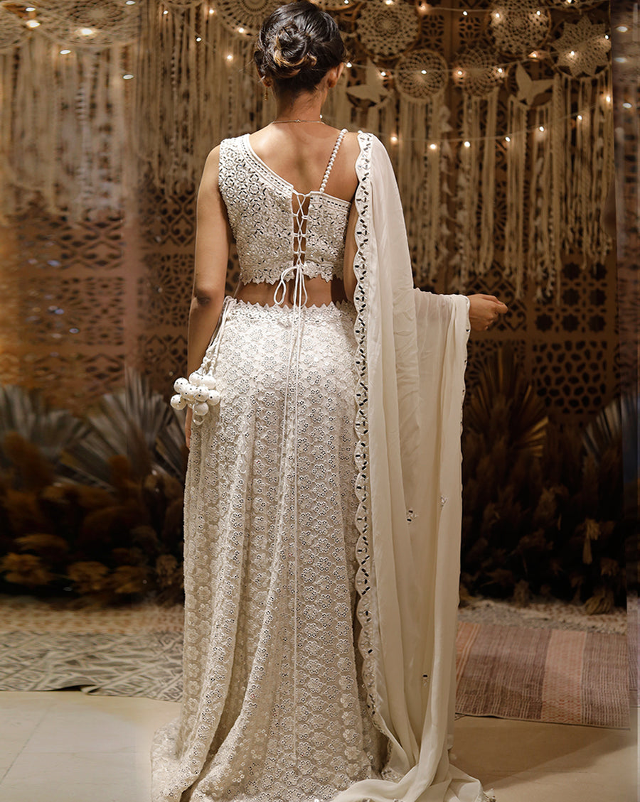 The Ivory Mirror Lehenga