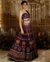 Load image into Gallery viewer, The Digital Purple Lehenga Set
