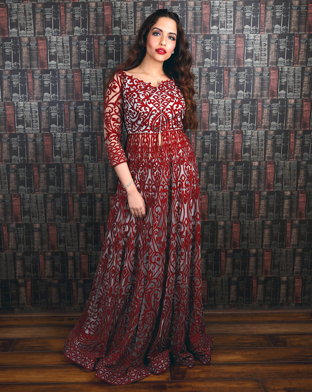 The Red Anarkali Set