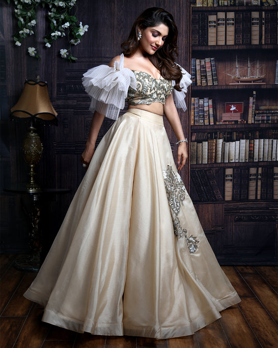 The Subtle Beige Lehenga - Archana Kochhar India