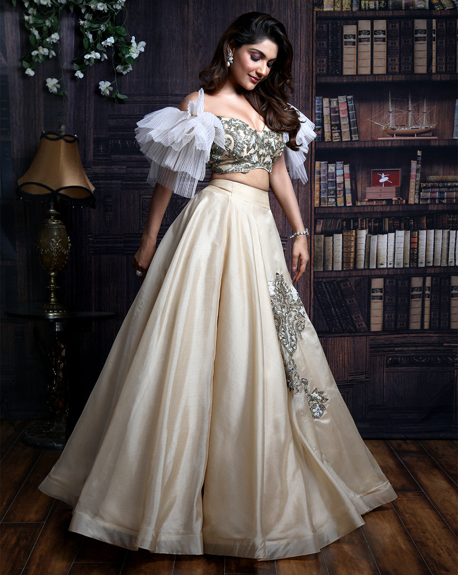 The Subtle Beige Lehenga - Archana Kochhar India