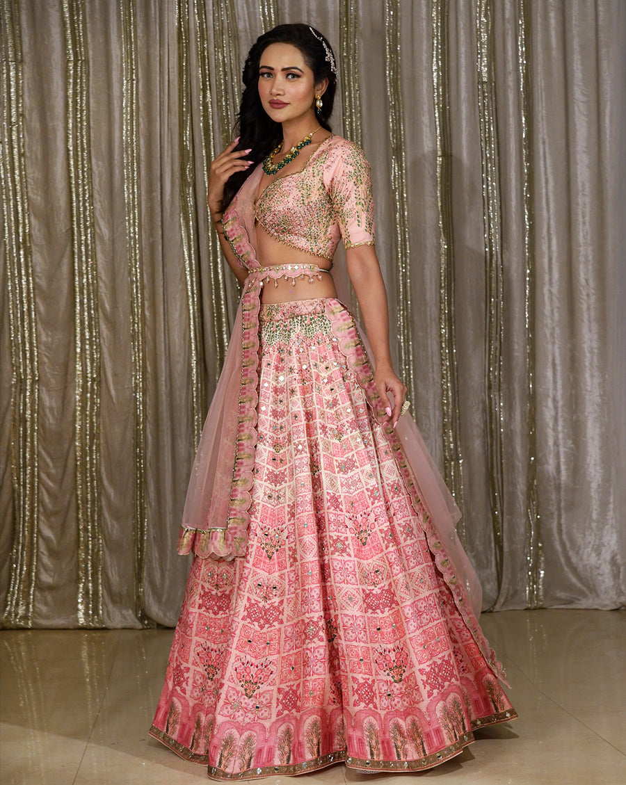 The Pink Mosaic Lehenga