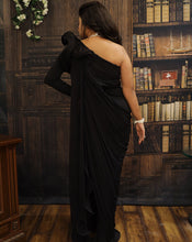 Load image into Gallery viewer, Black Jumpsuit Sari - Archana Kochhar India
