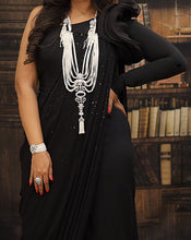 Load image into Gallery viewer, Black Jumpsuit Sari - Archana Kochhar India
