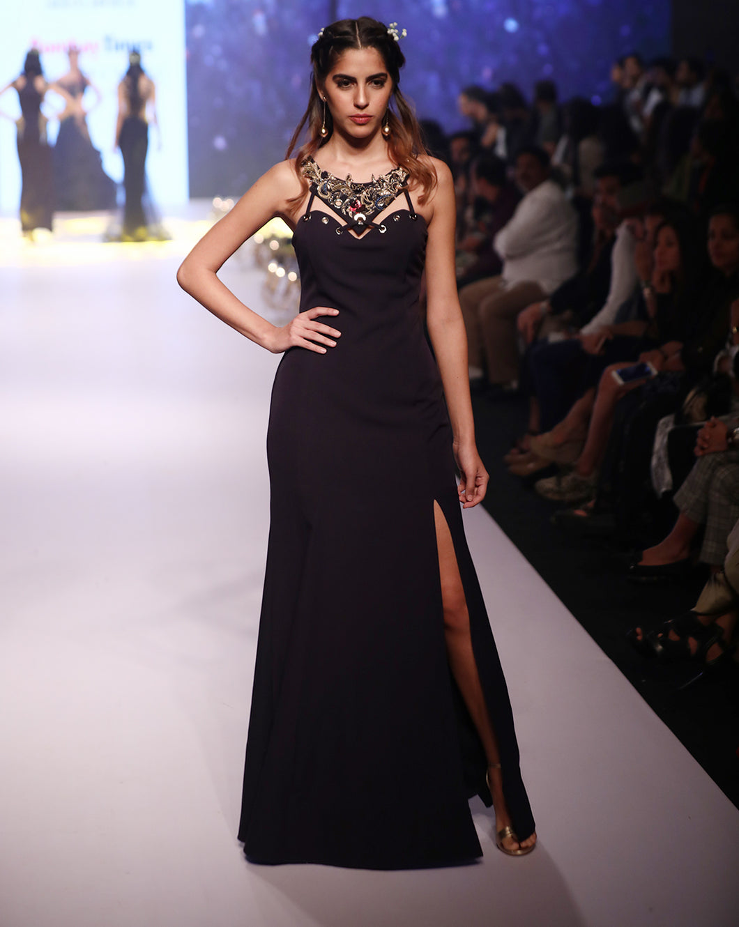 Midnight Blue Rivet Gown - Archana Kochhar India