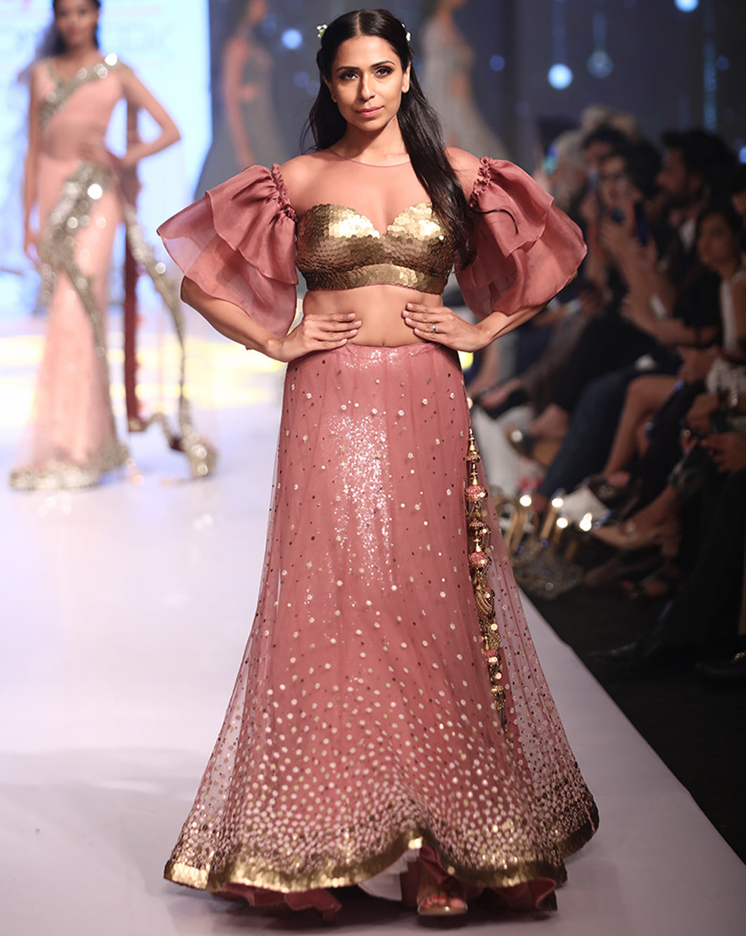 Salmon Pink Lehenga - Archana Kochhar India