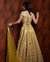 Load image into Gallery viewer, The Yellow Chevron Lehenga
