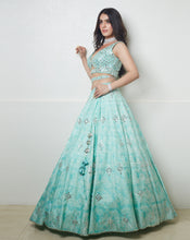 Load image into Gallery viewer, The Blue Mirror Lehenga
