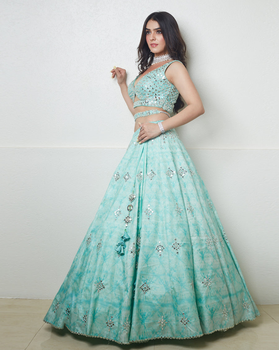The Blue Mirror Lehenga