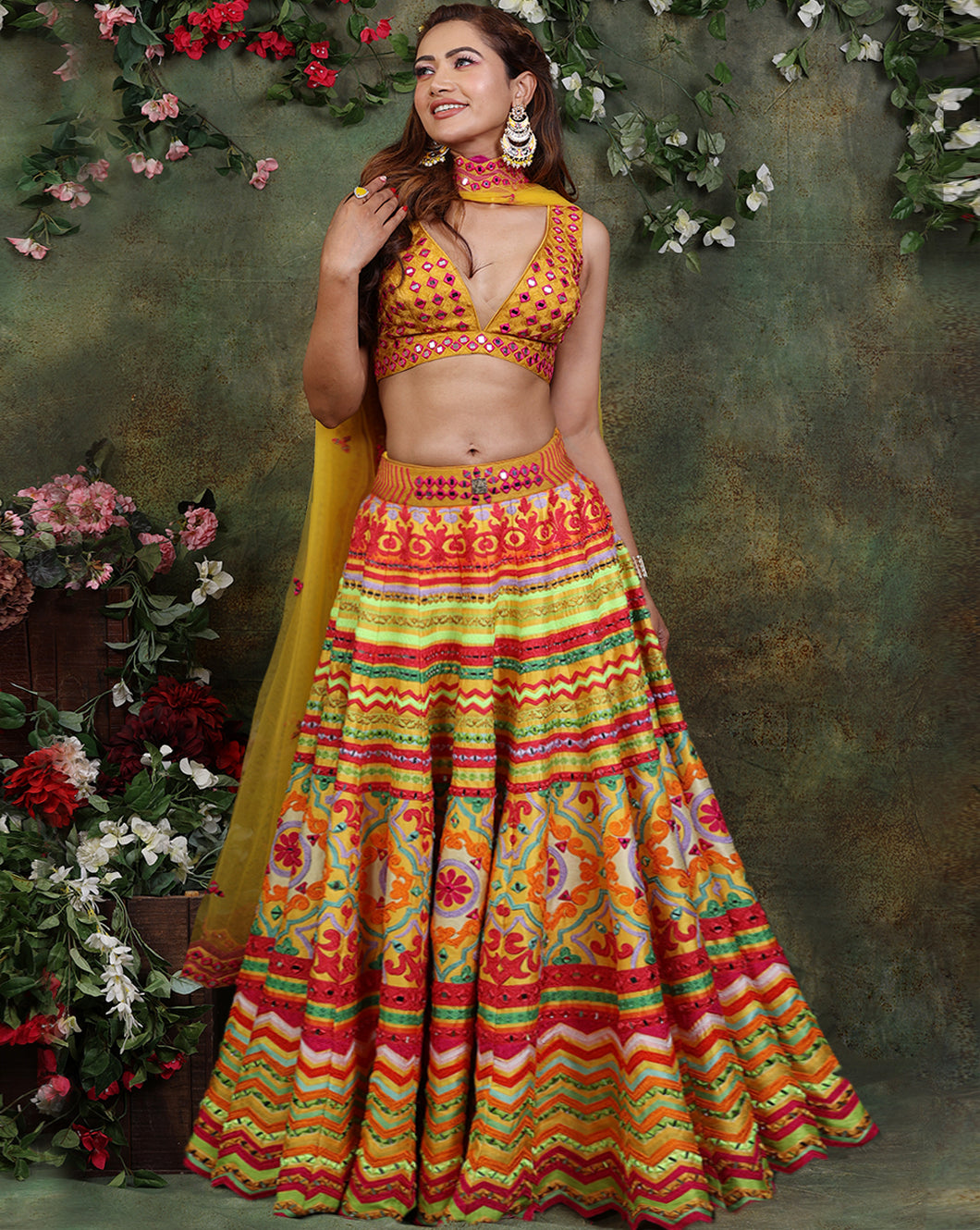 The Colourful Mirror Lehenga