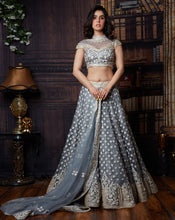 Load image into Gallery viewer, The Grey Floral Lehenga
