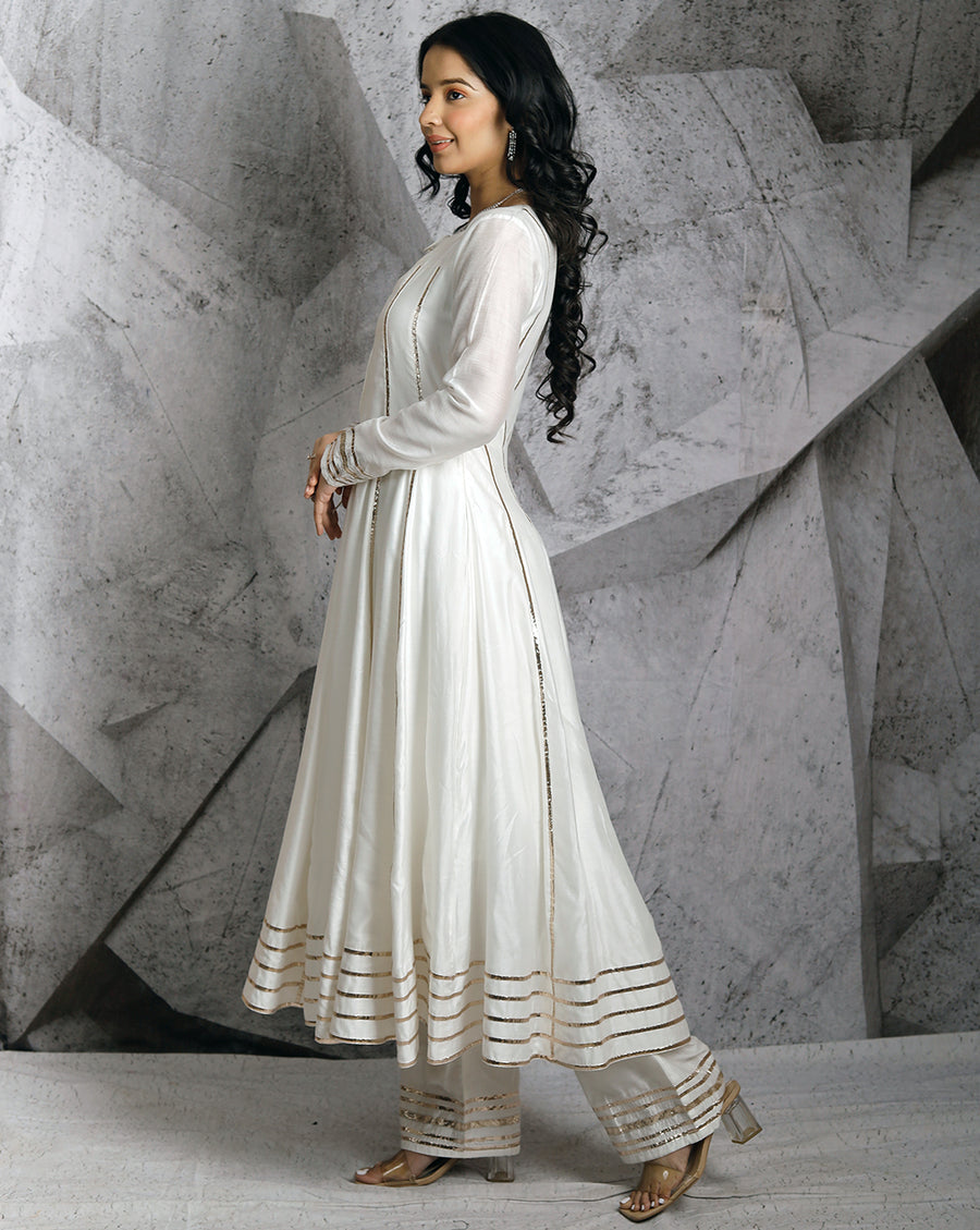The Gota Ivory Anarkali