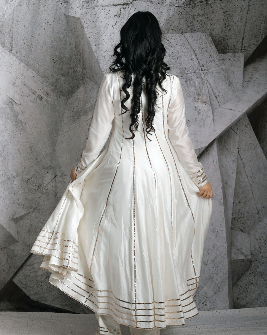 The Gota Ivory Anarkali
