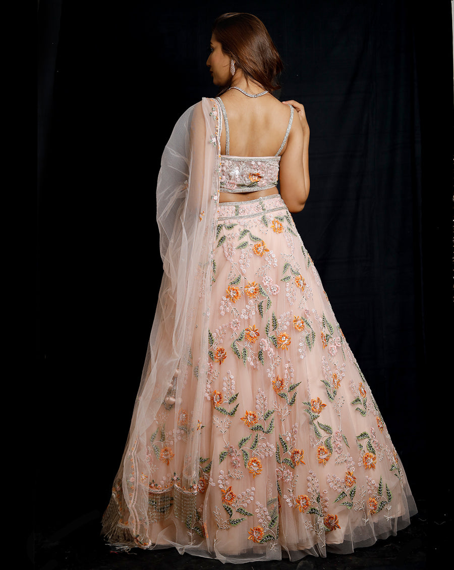 The Pink Floral Lehenga