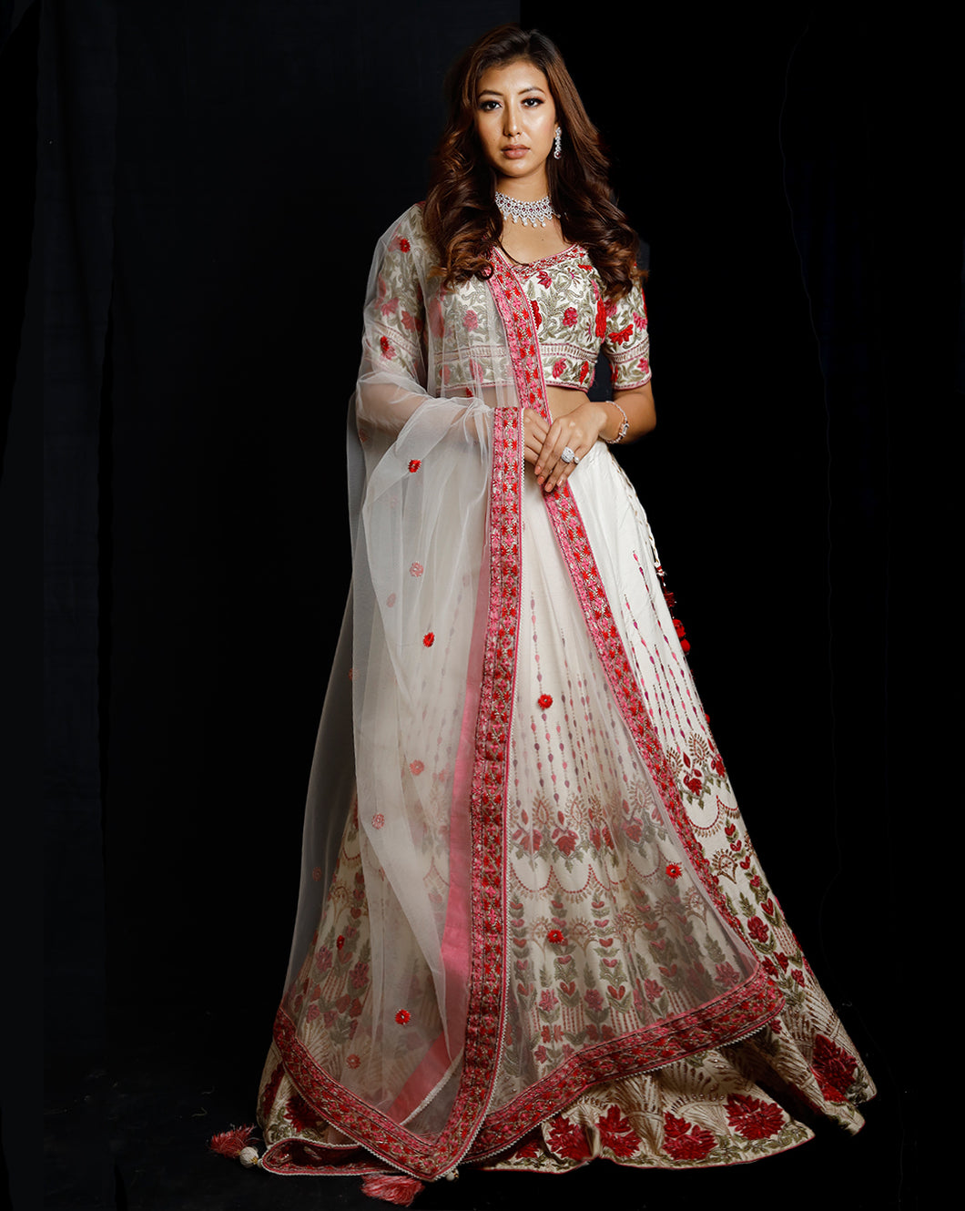 The Ivory Floral Lehenga