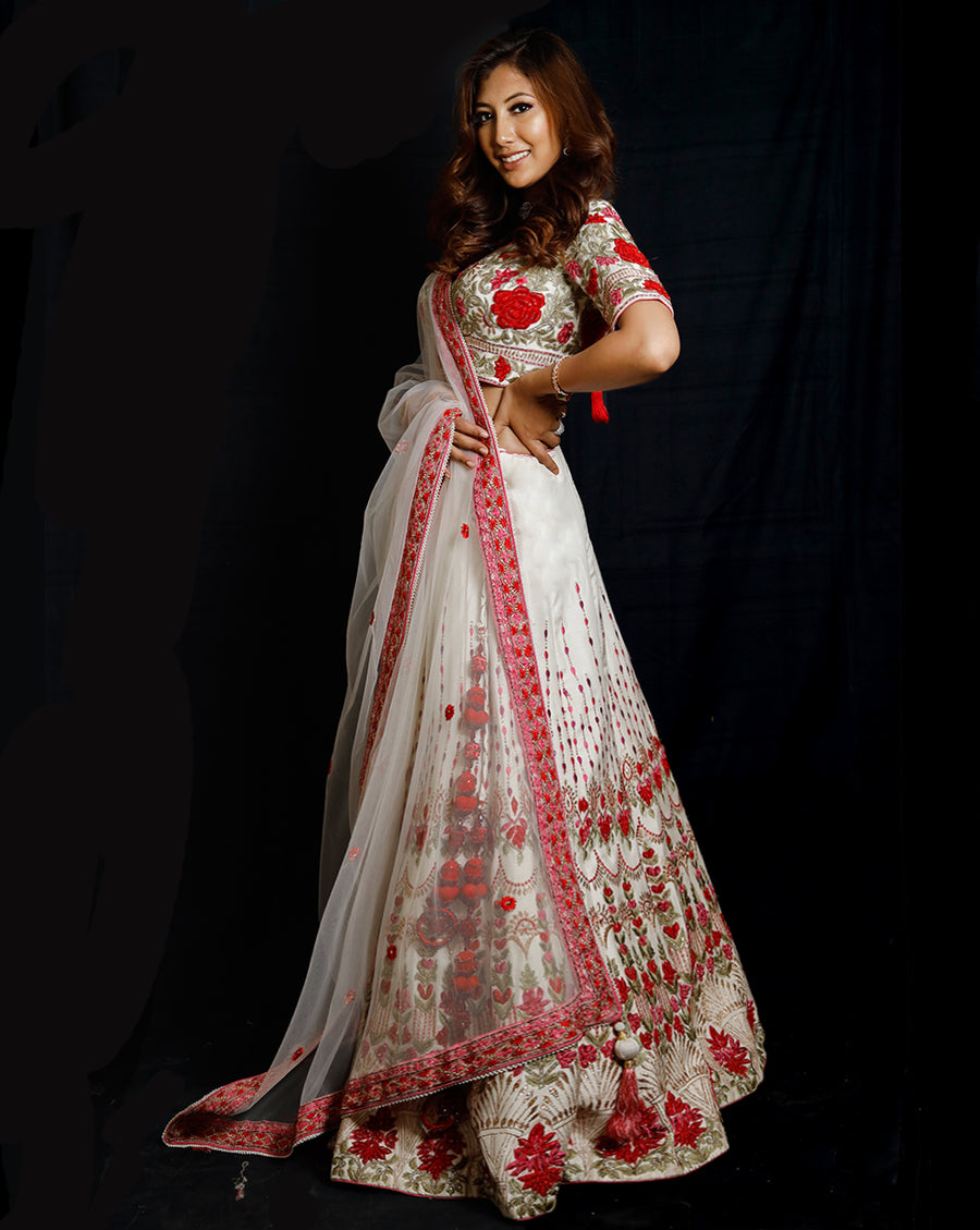 The Ivory Floral Lehenga