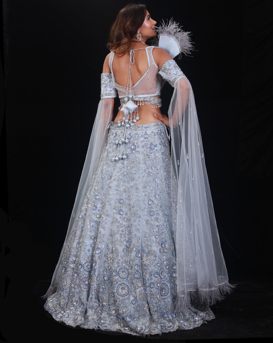 The Blue Floral Lehenga