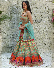 Load image into Gallery viewer, The Sunset Taj Lehenga
