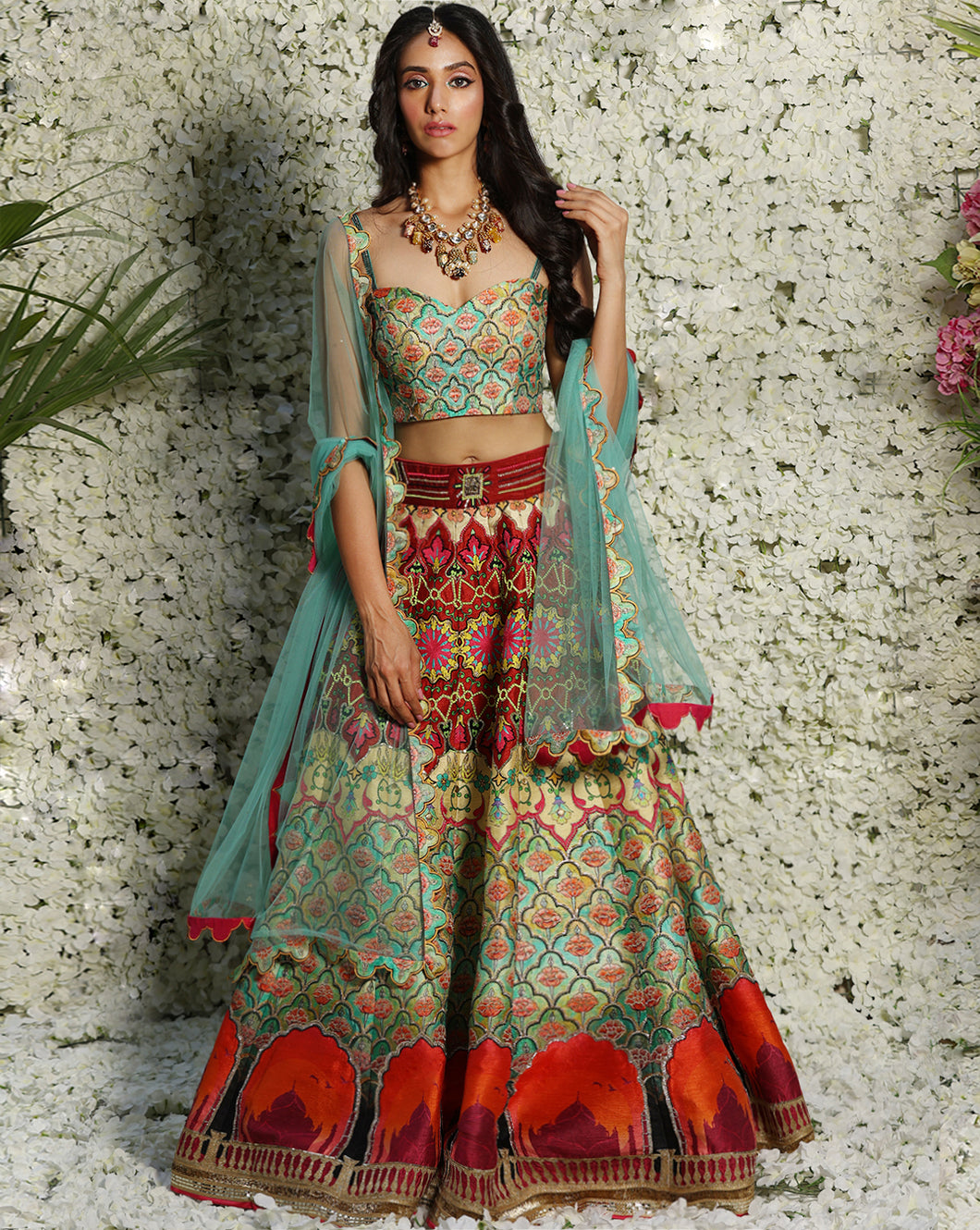 The Sunset Taj Lehenga