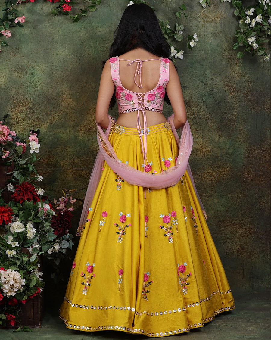 The Floral Mustard Lehenga