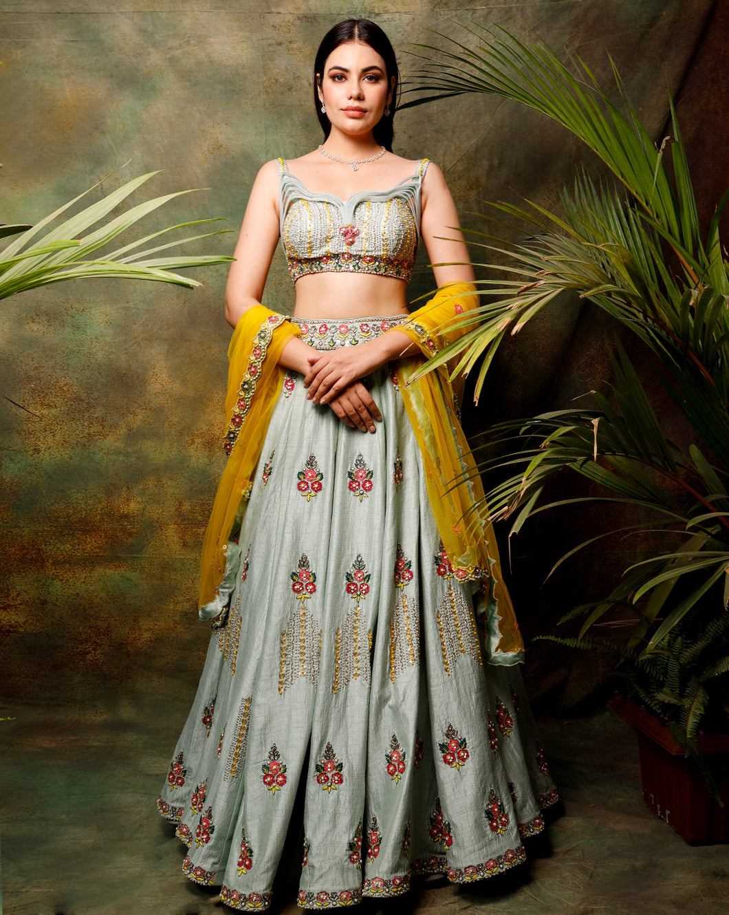 The Floral Pista Lehenga