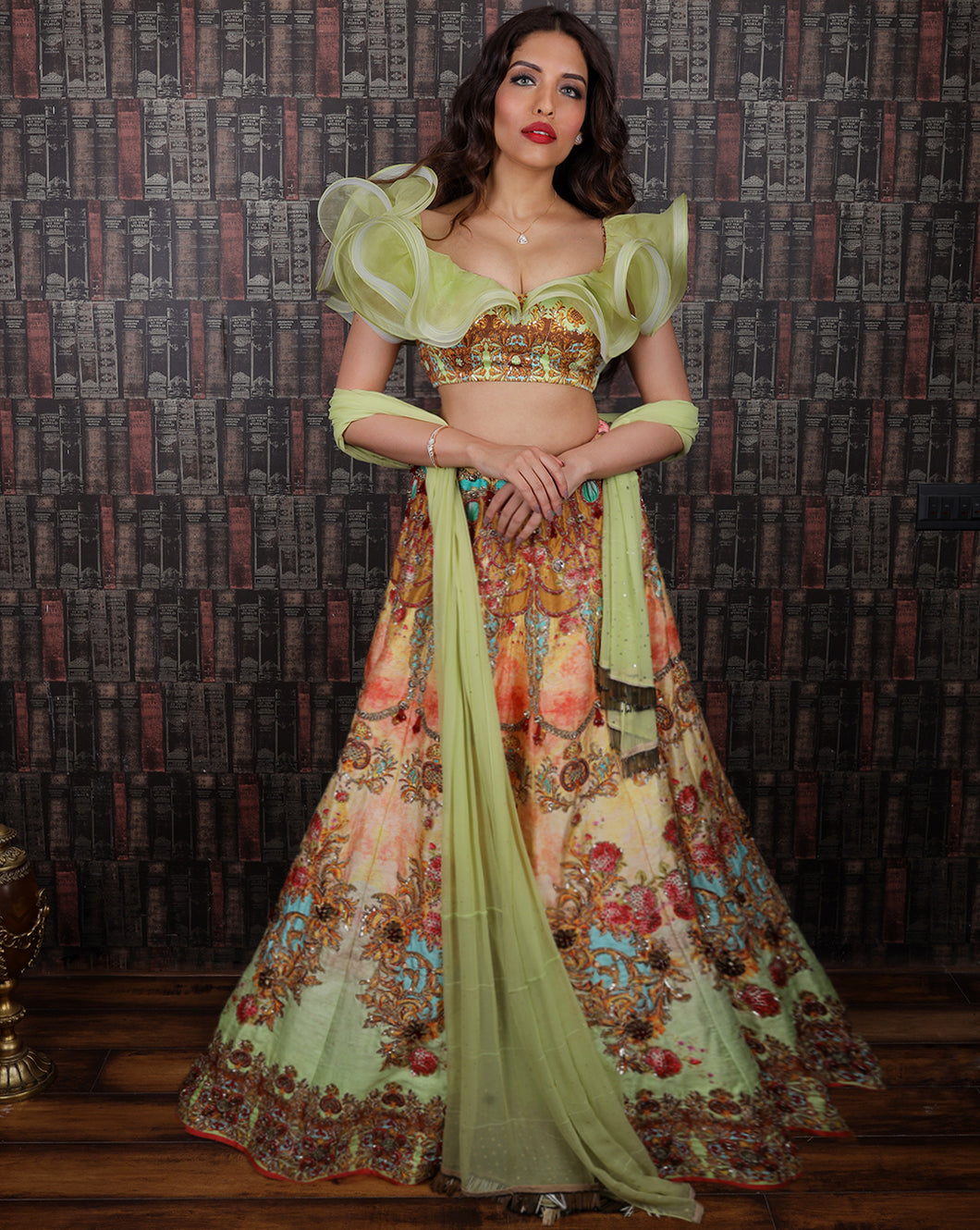 The Floral Green Lehenga