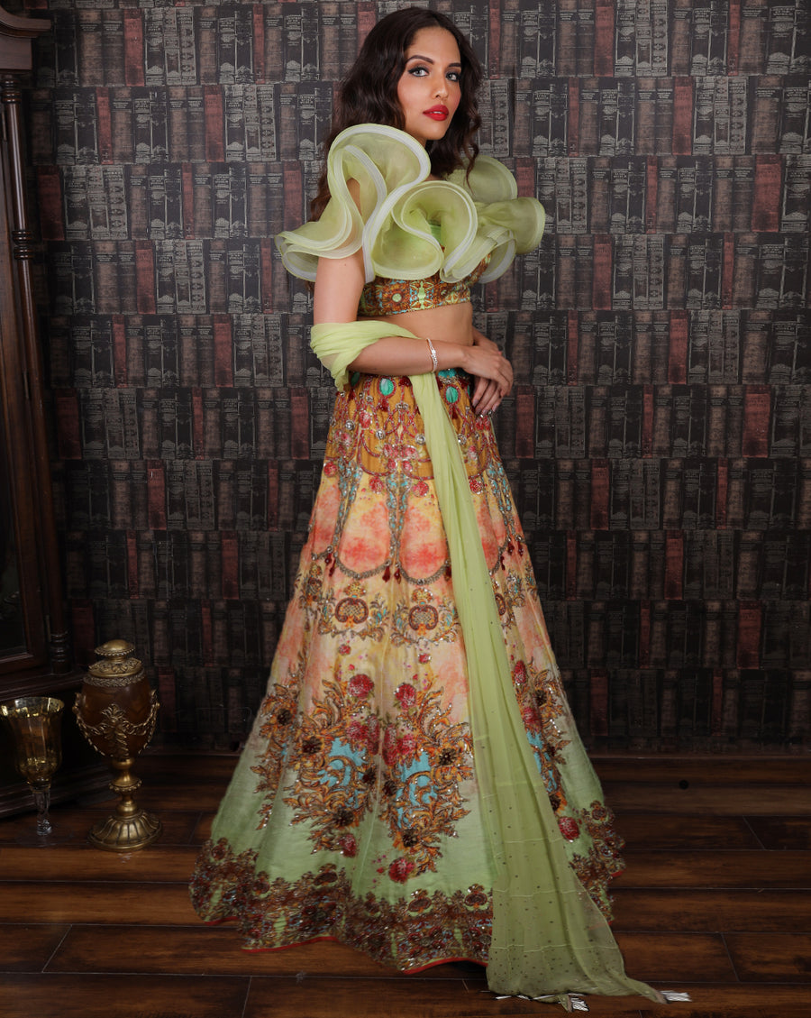 The Floral Green Lehenga
