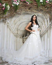 Load image into Gallery viewer, White Peplum Layered Gown - Archana Kochhar India
