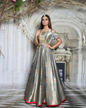 Load image into Gallery viewer, Steel Grey Anarkali - Archana Kochhar India
