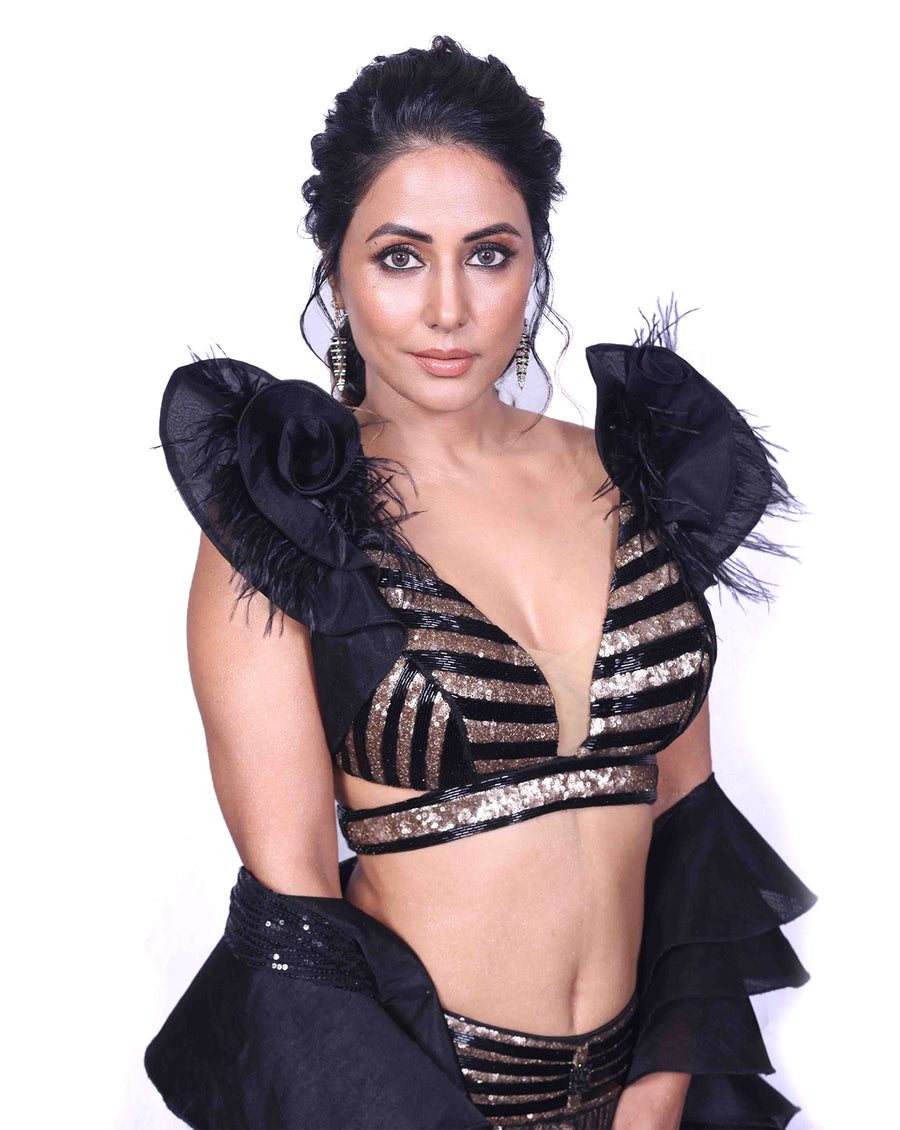 The Black and Gold Lehenga
