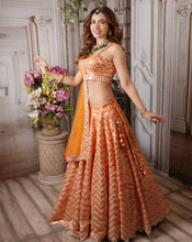 Load image into Gallery viewer, The Chevron Mirror Lehenga
