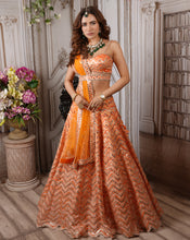 Load image into Gallery viewer, The Chevron Mirror Lehenga
