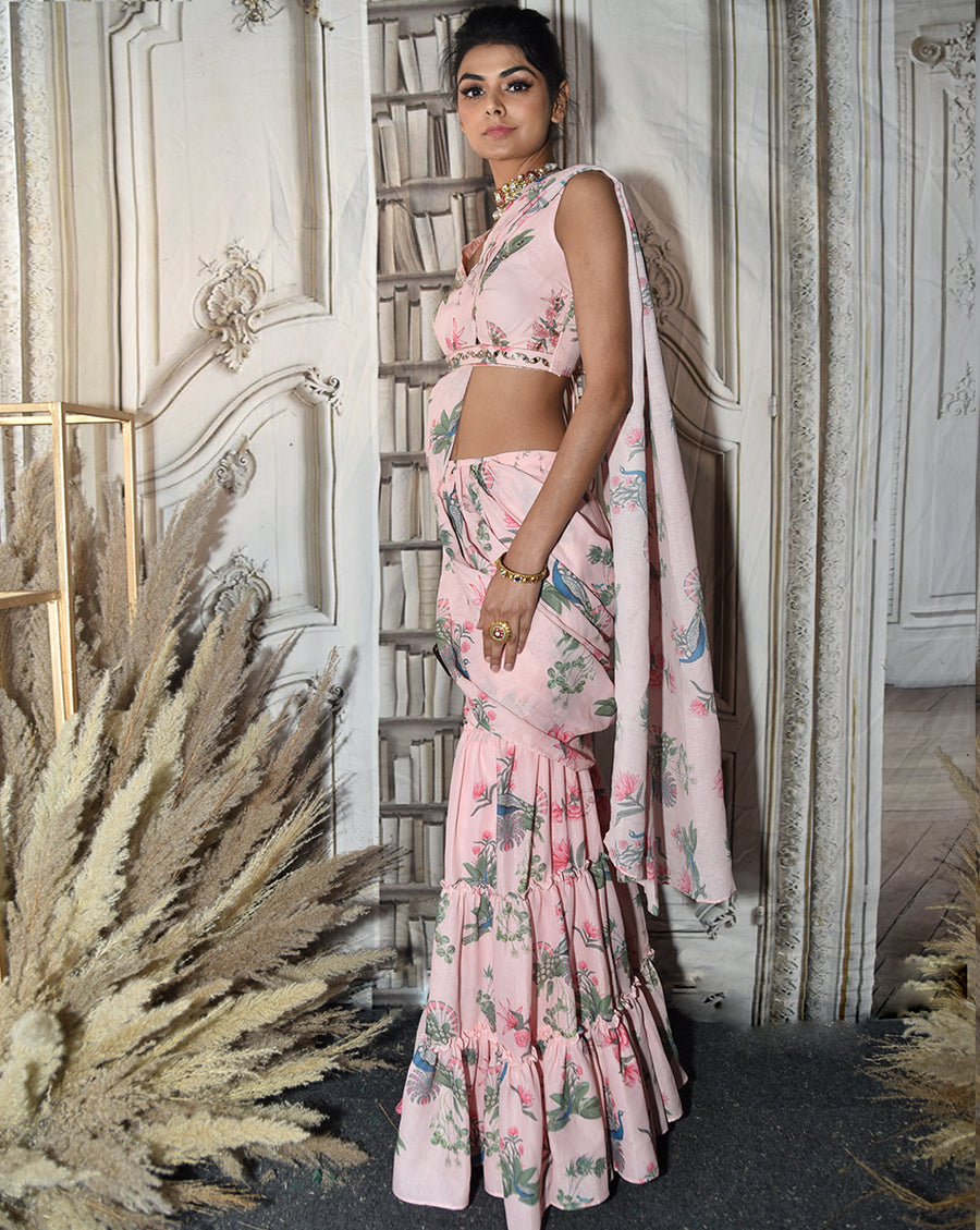 The Pink Paradise Palazzo-Sari