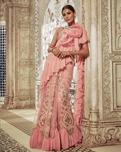 Load image into Gallery viewer, Powder Pink Ruffle Sari - Archana Kochhar India
