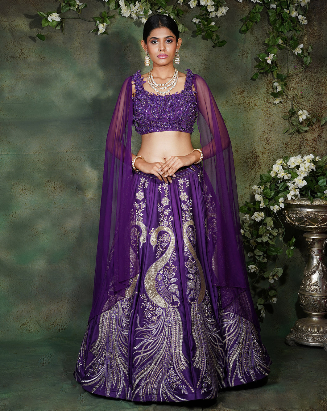 The Purple Peacock Lehenga