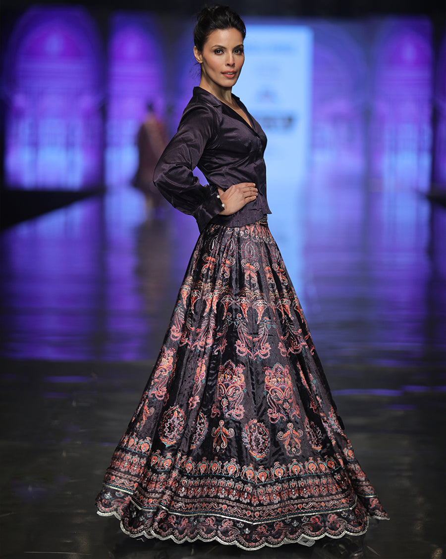 The Purple Digital Shirt Lehenga