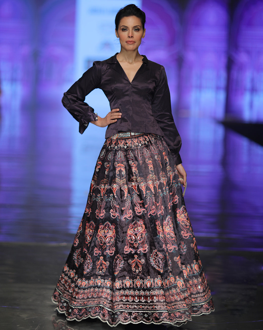 The Purple Digital Shirt Lehenga