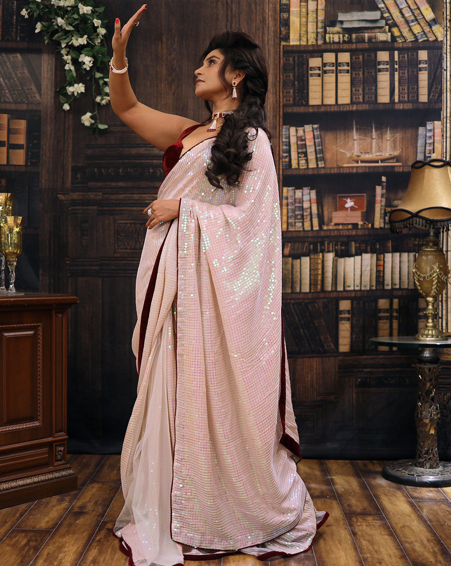 Pink Shimmer Sari