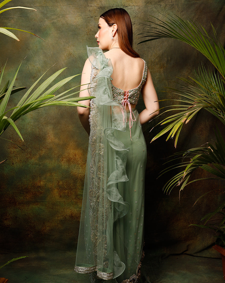 The Celadon Sari